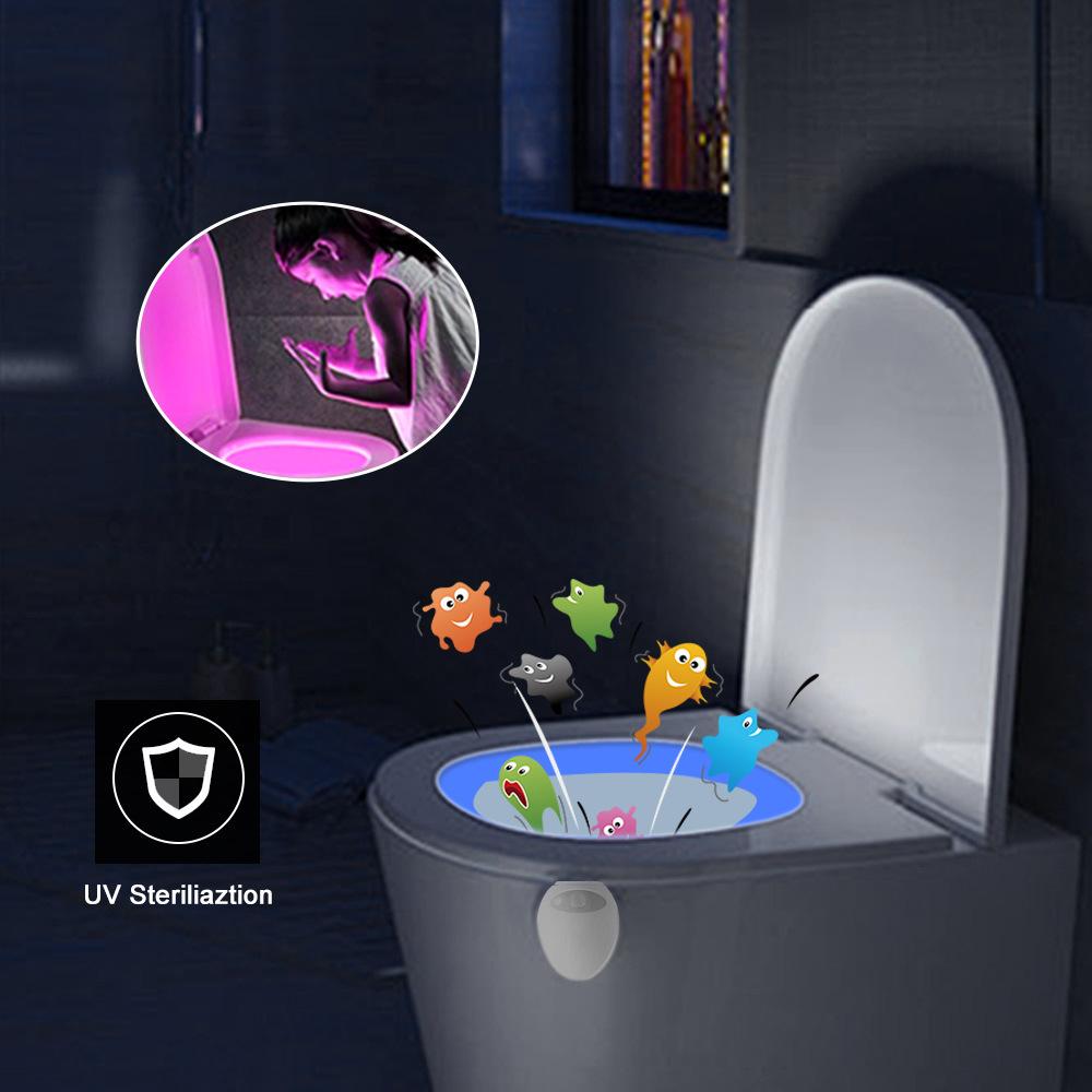 Đèn Led trong nhà vệ sinh 16 màu Cảm biến chuyển động thông minh Sạc USB với chức năng diệt khuẩn UV chống thấm nước