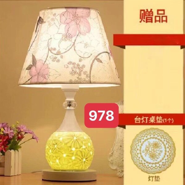 Đèn ngủ sứ để bàn 2 chế độ công tắc-Có tăng giảm độ sáng