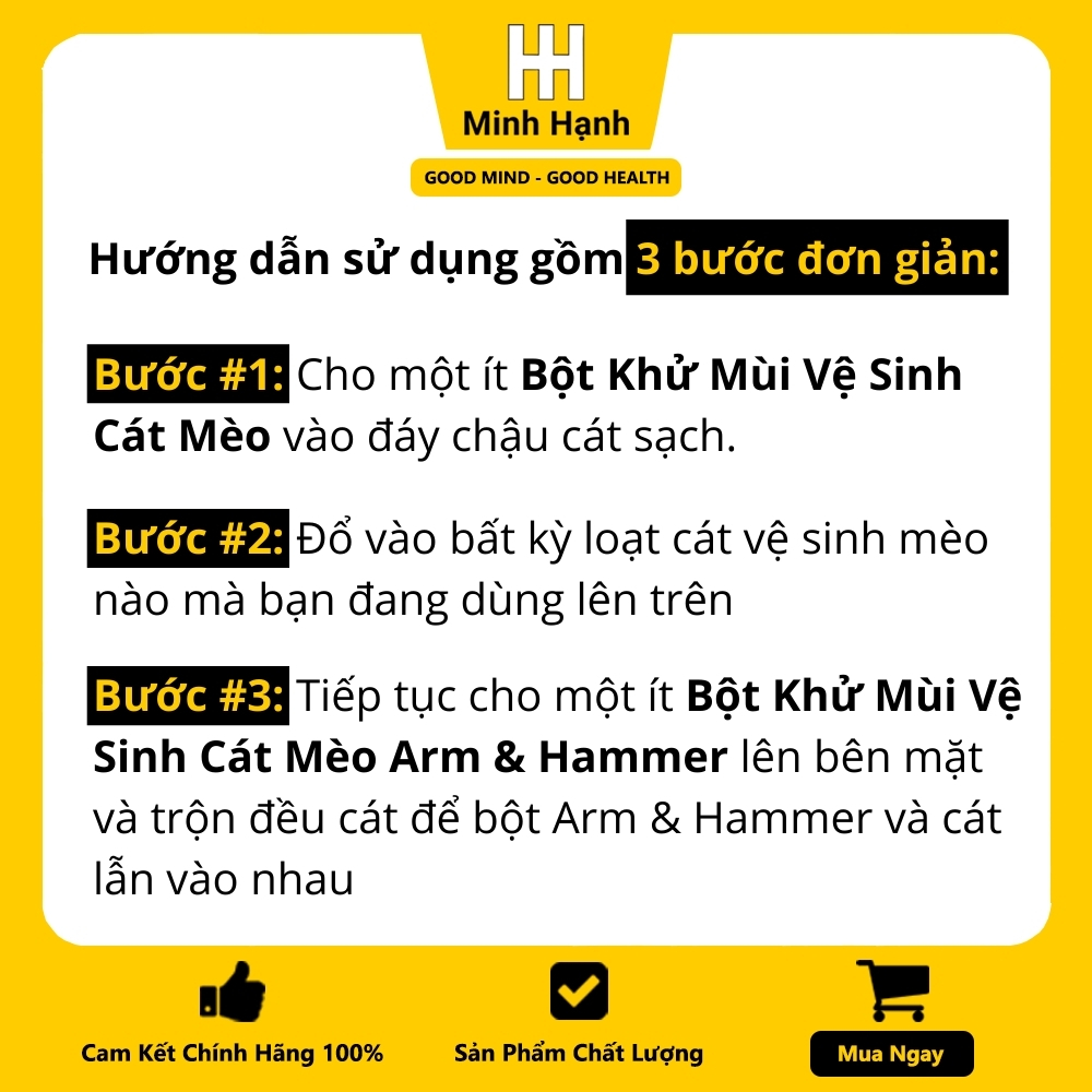 Bột Baking Soda Khử Mùi Hôi Trong Mọi Loại Cát Vệ Sinh Cho Mèo Chính Hãng Nhập Khẩu Từ Mỹ Arm & Hammer Cat Litter Deodorizer , Trộn Trực Tiếp Vào Cát, An Toàn, Dễ Sử Dụng, Thơm Và Mèo Bạn Rất Thích