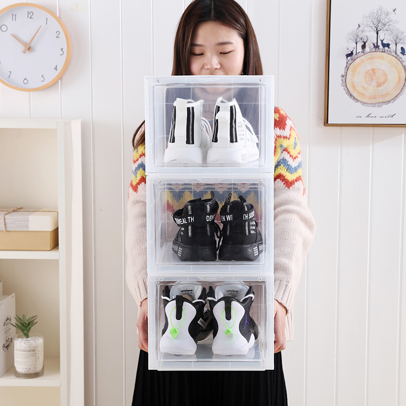 Combo 3 hộp đựng giày sneaker cửa mở nam châm , trọng lượng 1000gr, tháo lắp dễ dàng | tặng kèm gói hút ẩm
