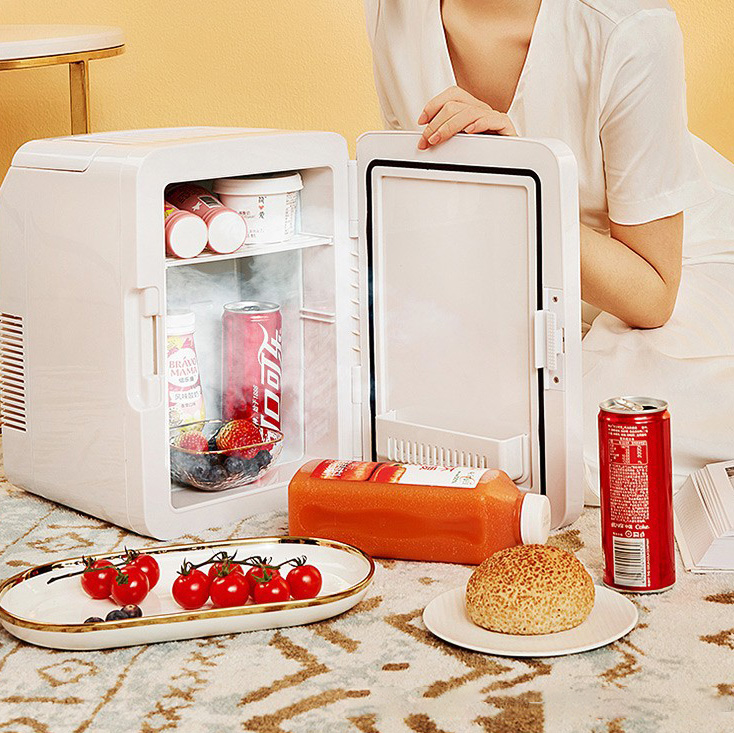 Tủ lạnh mini 2 lít SAST PD-12L đựng mỹ phẩm làm mát nước uống bảo quản hoa quả thực phẩm - Tủ lạnh mini 2 dây nguồn cho gia đình và ô tô