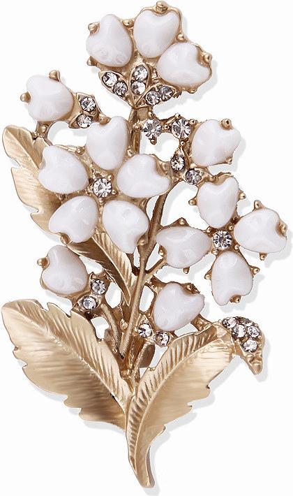 Cài áo hoa trắng đính đá thời trang phong cách Châu Âu GC145