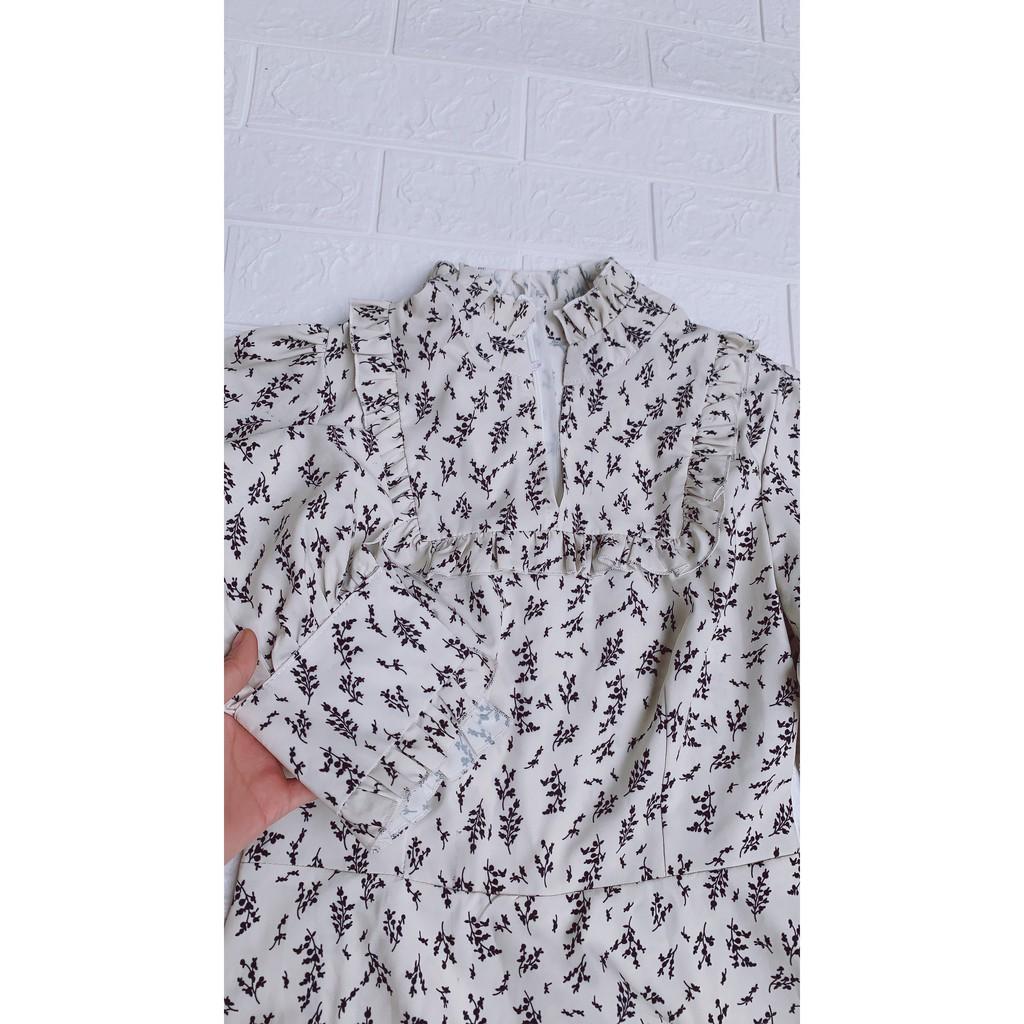 Váy hoa nhí cổ tàu vintage quảng châu sang chảnh / váy suông