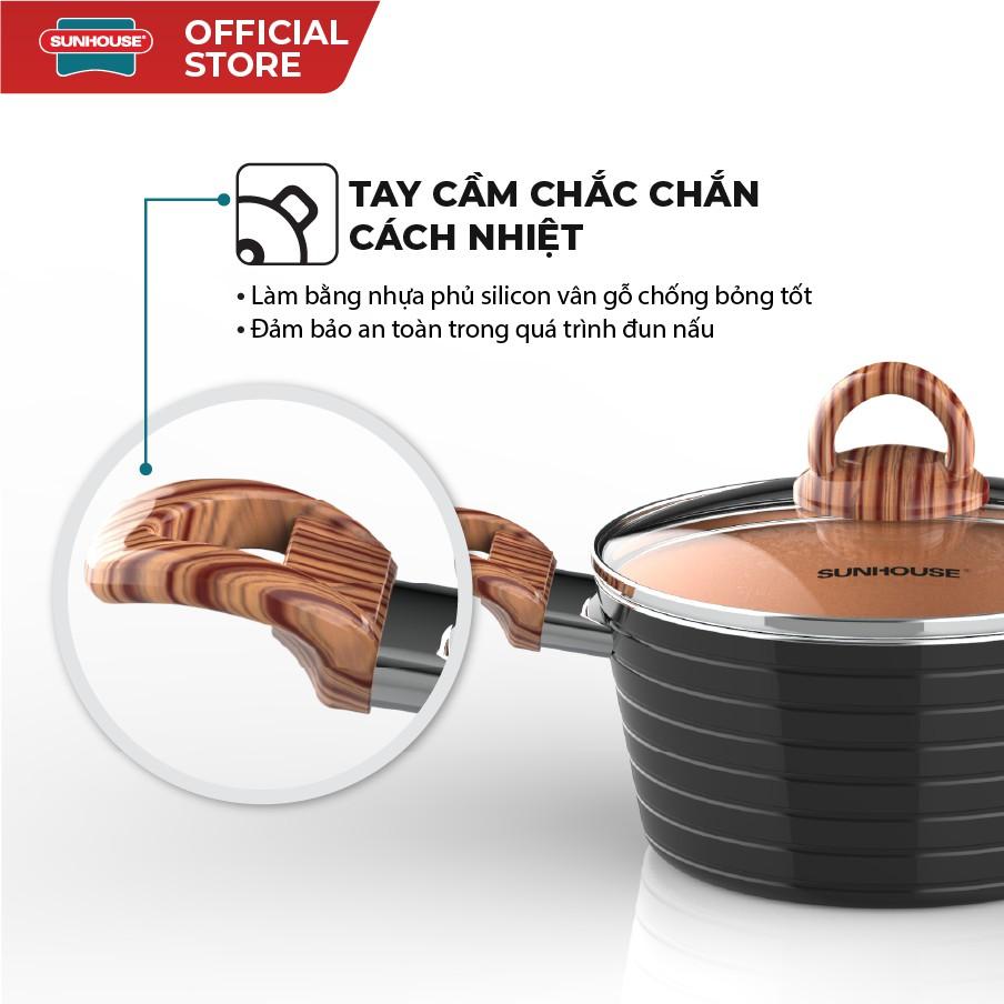 Bộ Nồi Ceramic SUNHOUSE Đáy Từ 18, 20, 24cm SHG2003MCA