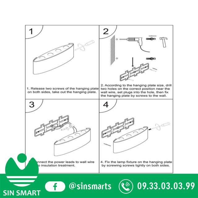 Đèn trang trí hắt tường 2 đầu 6w và 8w chống nước xịn