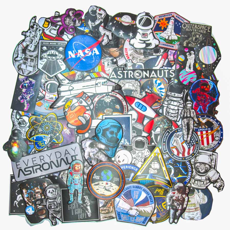 Set 100 sticker hình dán - Astronaut Phi hành gia vũ trụ