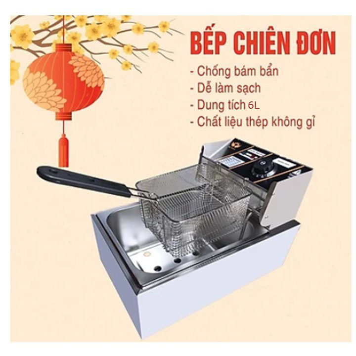 Bếp chiên nhúng điện Sunny- Sản phẩm phù hợp cho nhà hàng, cửa hàng ăn vặt - Công suất 2500W- Chất liệu Thép không gỉ