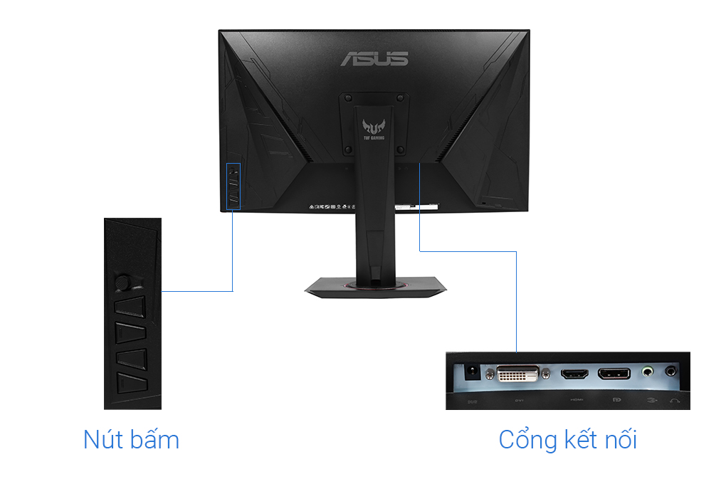 Asus TUF Gaming VG27VQ/27&quot;/FHD/4ms/165Hz/400cd2/Cáp Displayort/Đen - Hàng chính hãng