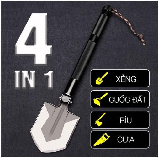 Dụng cụ sinh tồn 4 in 1 dành cho dân đi phượt leo núi