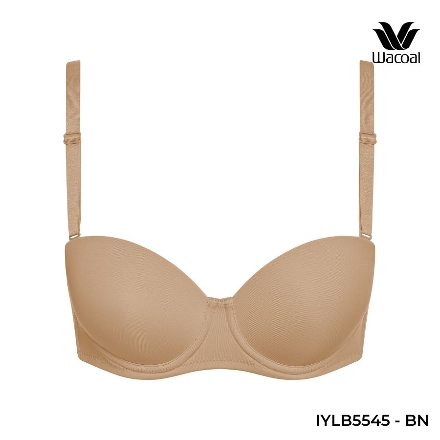 Áo lót Wacoal IYLB5545 có gọng, nâng nhẹ, trơn, áo quây tháo dây, mút mỏng dưới 1cm