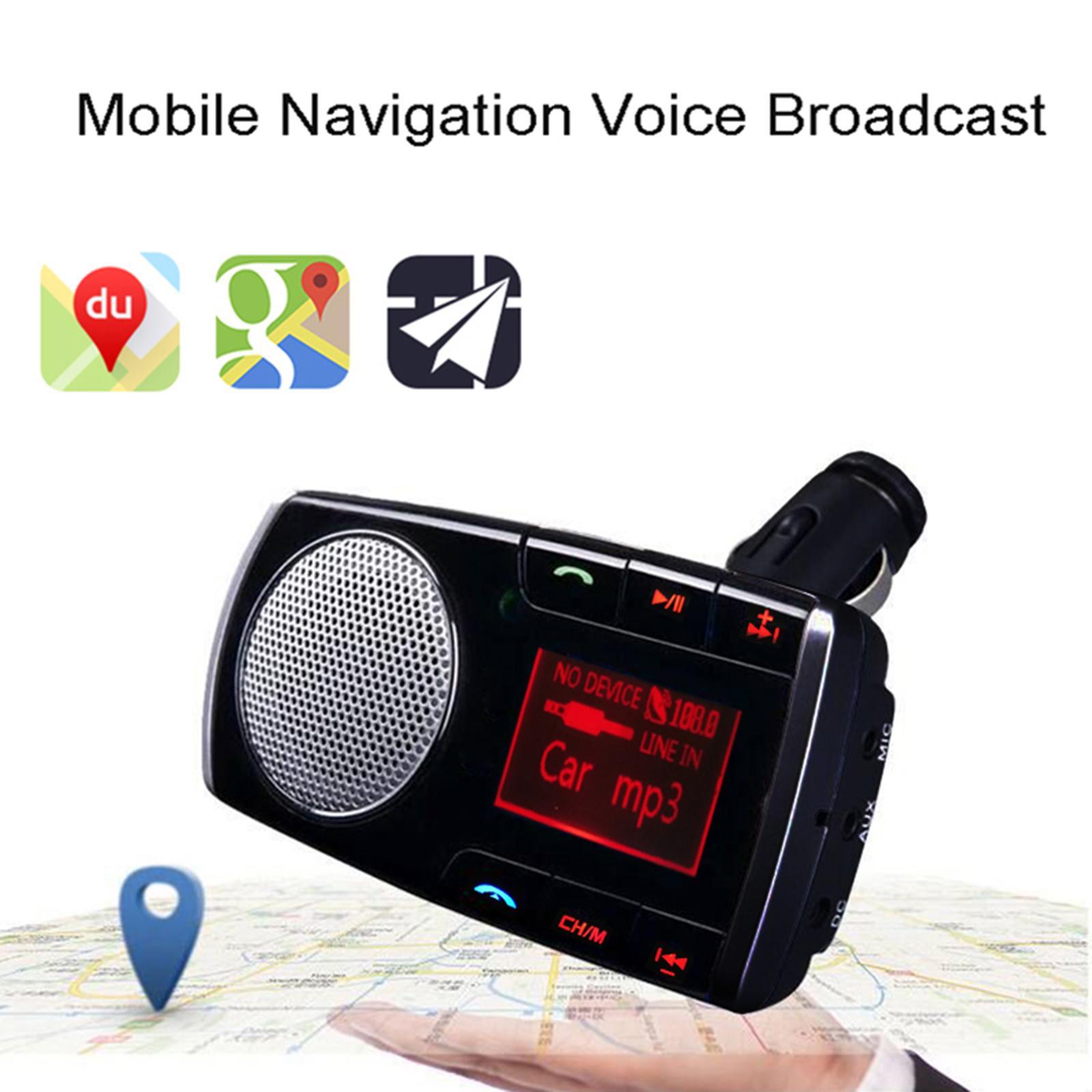 FM Transmitter Car Adapter MP3 Player Speaker with 1.4 '' Screen USB Port for Phone with Mic