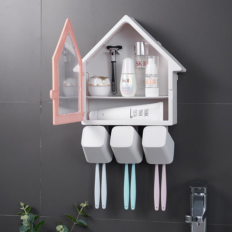 Tủ đựng đồ nhà tắm, kệ bàn chải đánh răng - Kệ đựng mỹ phẩm nhà tắm hình mái nhà