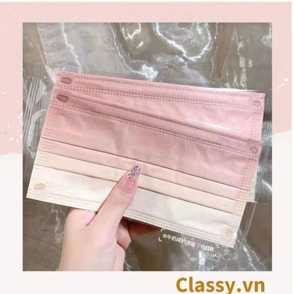 Khẩu trang Classy màu loang tông hồng, giúp kháng khuẩn PK1387 (Giá 1 chiếc)