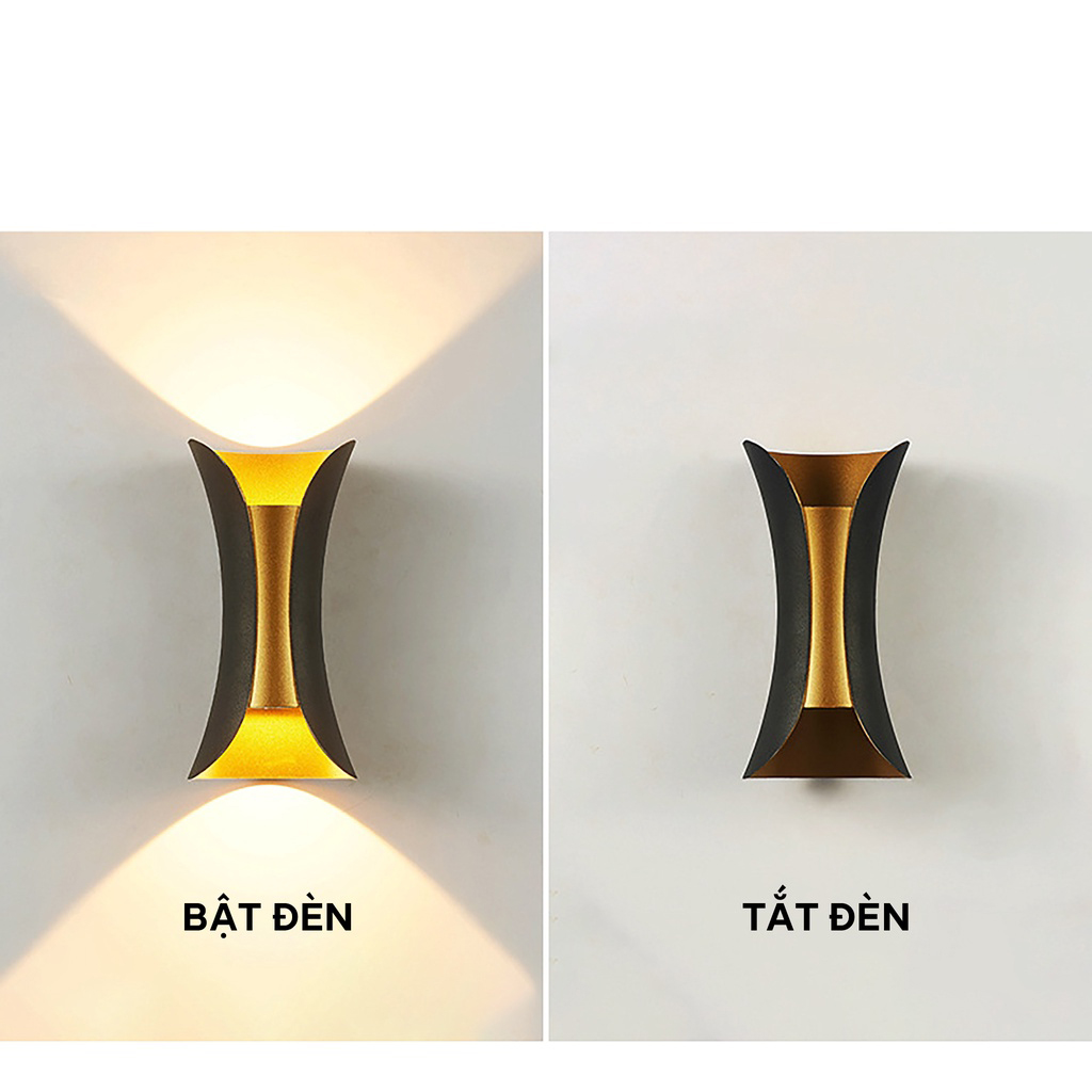 Đèn tường hắt sáng ngoài trời chóa vàng hợp kim nhôm sơn tĩnh điện chống nước