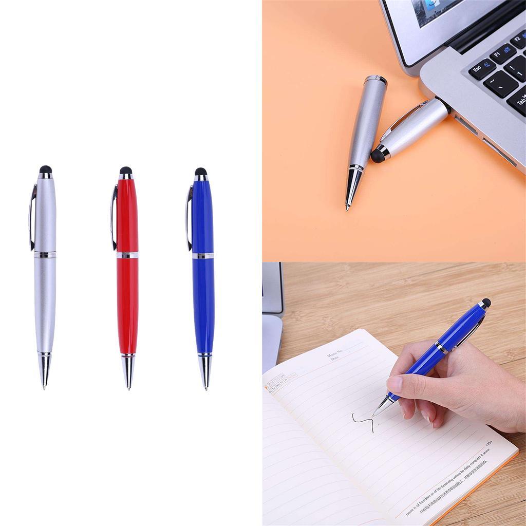 2 Pcs 3in1 USB 2.0 Flash  Screen Stylus Pen Writing Ballpoint Pen 16G