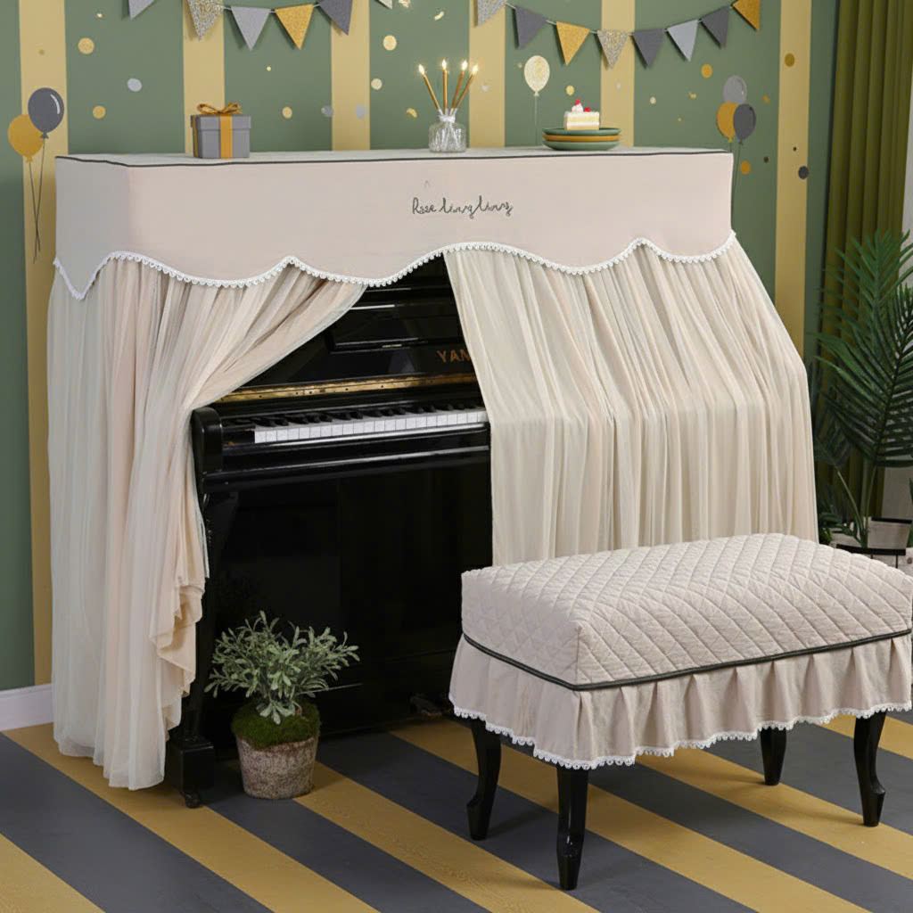 Khăn phủ đàn piano phong cách Hàn quốc hiện đại sang trọng phủ kín toàn bộ đàn chống bụi chống xước - Hàng chính hãng