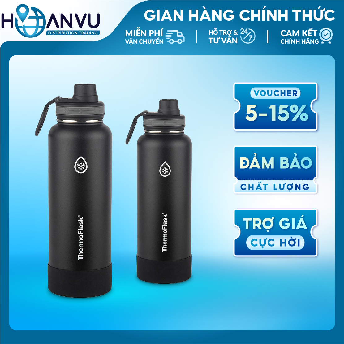 Bình Giữ Nhiệt Thép không Gỉ ThermoFlask Leakproof Spout Lid 4 màu (1.2L)