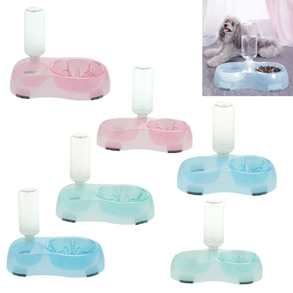 Pet Food Water Feeder Pet Automatic Waterer Dog Cat Water Food Bowl Blue S