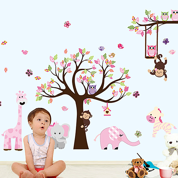 Decal Dán Tường Vườn Thú To DB040