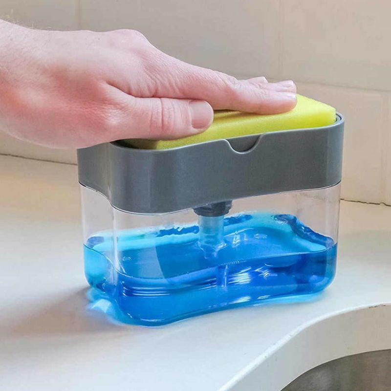 Khay Nhúng Đựng Đồ Rửa Chén Bát - Hộp Đựng Nước Rửa Chén Có Vòi Bơm Đa Năng Tiện Lợi