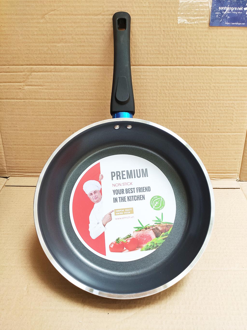 Chảo nhôm chống dính cao cấp đáy từ Full Induction Elmich Nero Premium 24cm