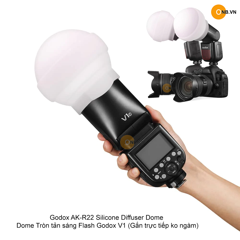 Godox AK-R22 akr22 Diffuser Dome tròn tản sáng Flash Godox V1 AD100 pro