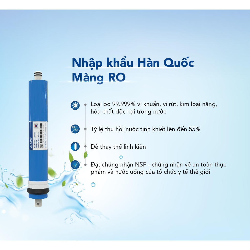 Lõi lọc RO Hòa Phát 75 GPD nhập khẩu Hàn Quốc - Hàng chính hãng