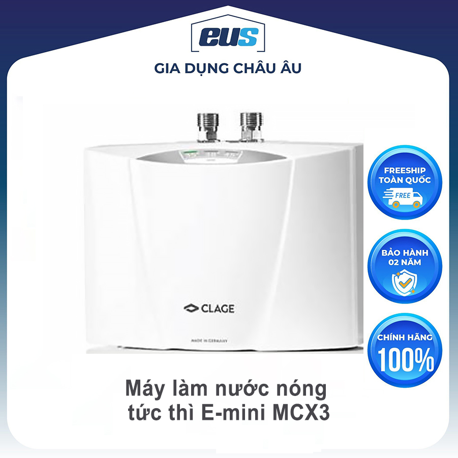 Máy Làm Nước Nóng Tức Thì CLAGE E-mini MCX3, Chống Giật, Điều Khiển Thông Minh Làm Nước Nóng Trực Tiếp - Hàng Chính Hãng