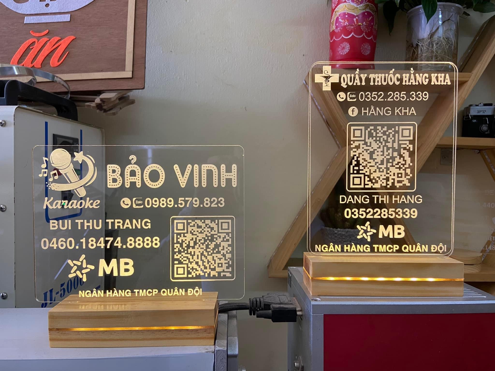 Logo shop - Bảng STK quét mã QR - Đèn led mica