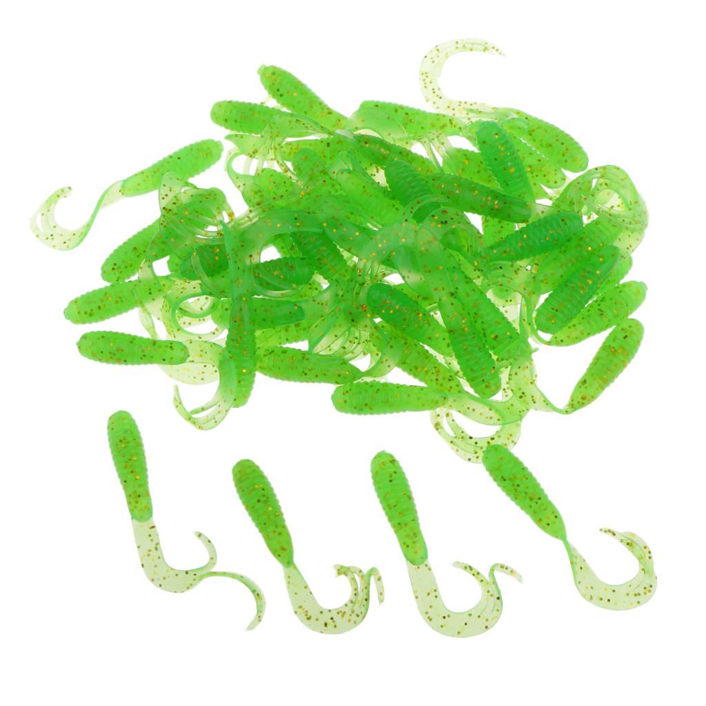 50pcs Soft Fishing Lure Grum Worms Jelly Lure Jig Head Bait Made of durable soft plastic