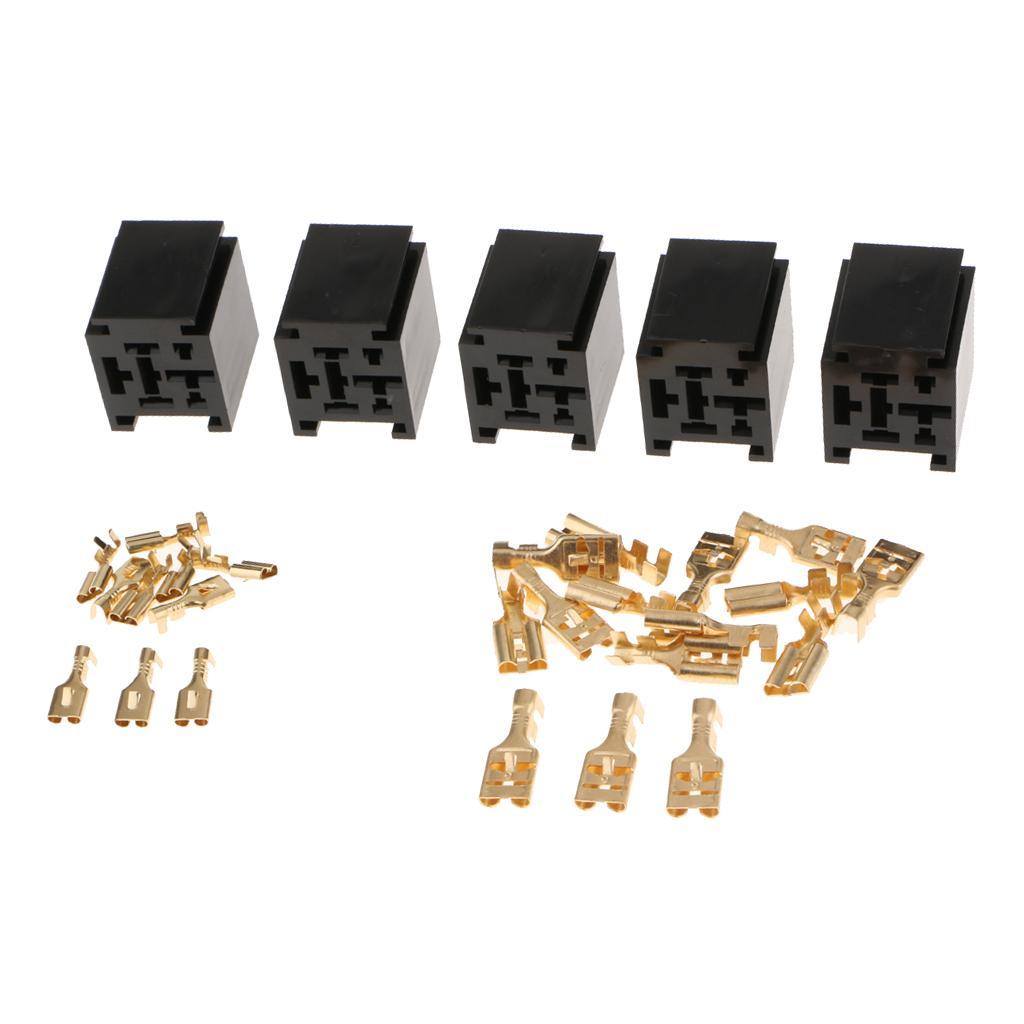 10x 12V 4-Pin 80Amp Automotive Relay Socket Holder Mounting Base Terminals