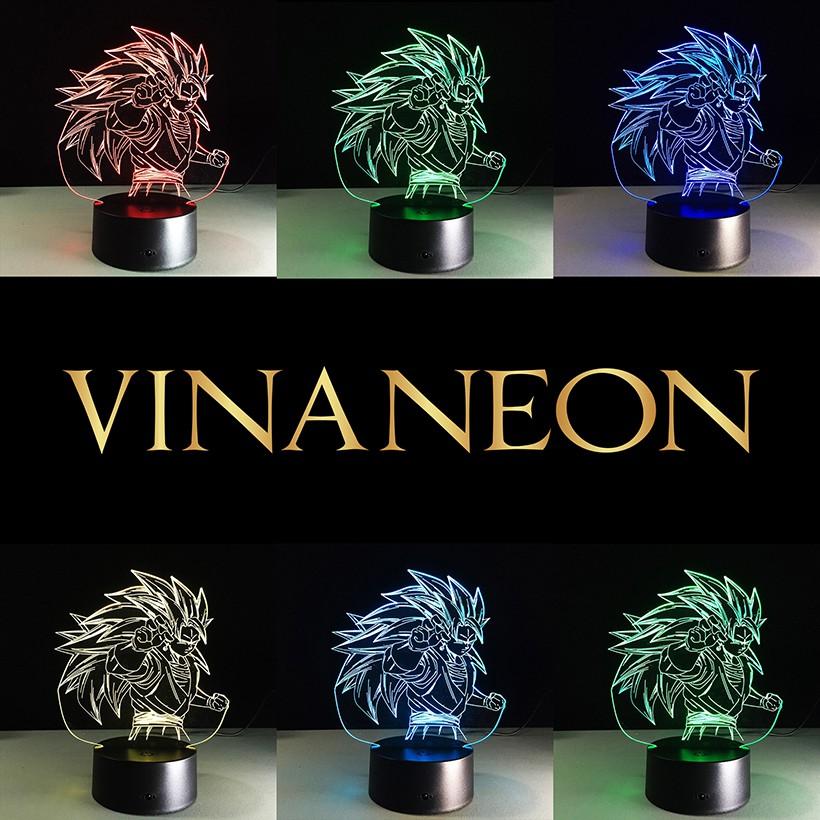 Đèn Neon Trang Trí ️Đèn Trang Trí Bàn Làm Việc Nhân Vật Songoku Đèn Led Trang Trí 3D Anime Dragon Ball