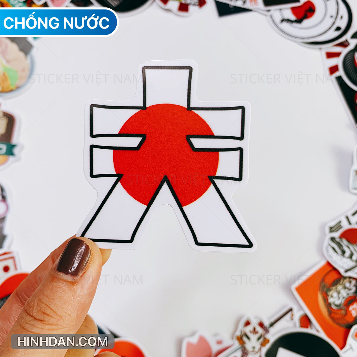 Sticker chủ đề Nhật Bản Japan - Chất Liệu PVC Chất Lượng Cao Chống Nước - Kích Thước 4-8cm