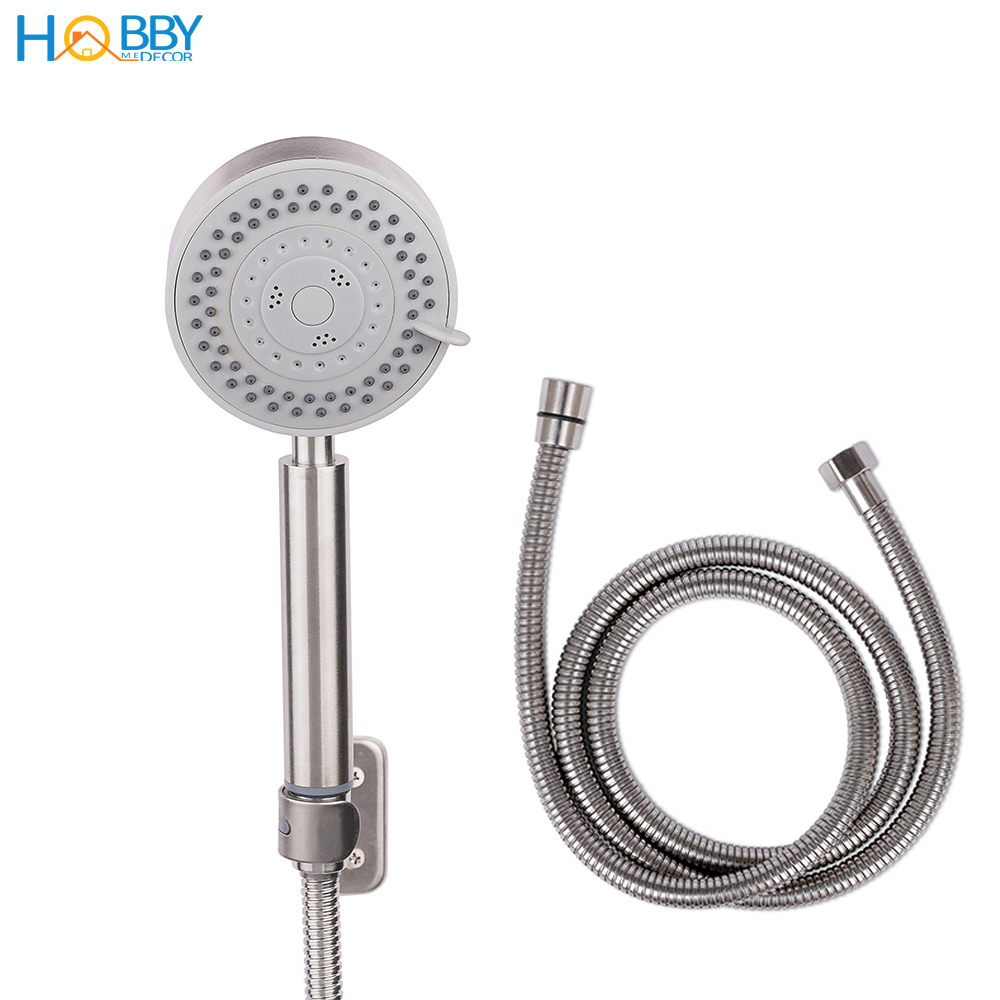 Vòi sen tắm tăng áp 3 chế độ phun kèm dây dẫn giá treo Hobby Home Decor BST1 inox 304 dây sen tùy chọn