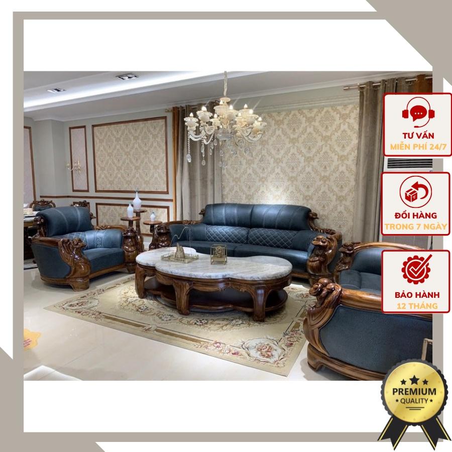 Bộ sofa tân cổ điển màu xanh đẳng cấp hàng nhập khẩu chính hãng thương hiệu Nội thất tân cổ điển HCBC
