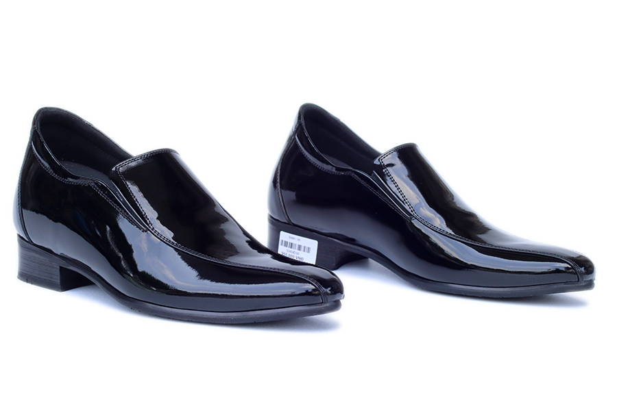 Giày Cao Nam T&TRA Tăng Cao 8Cm- S969 Đen Da Bóng - Chất Liệu Da Bò Cao Cấp, Đế Cao Su Ghép- Đế Pháp, Phần Tăng Cao Ẩn Bên Trong