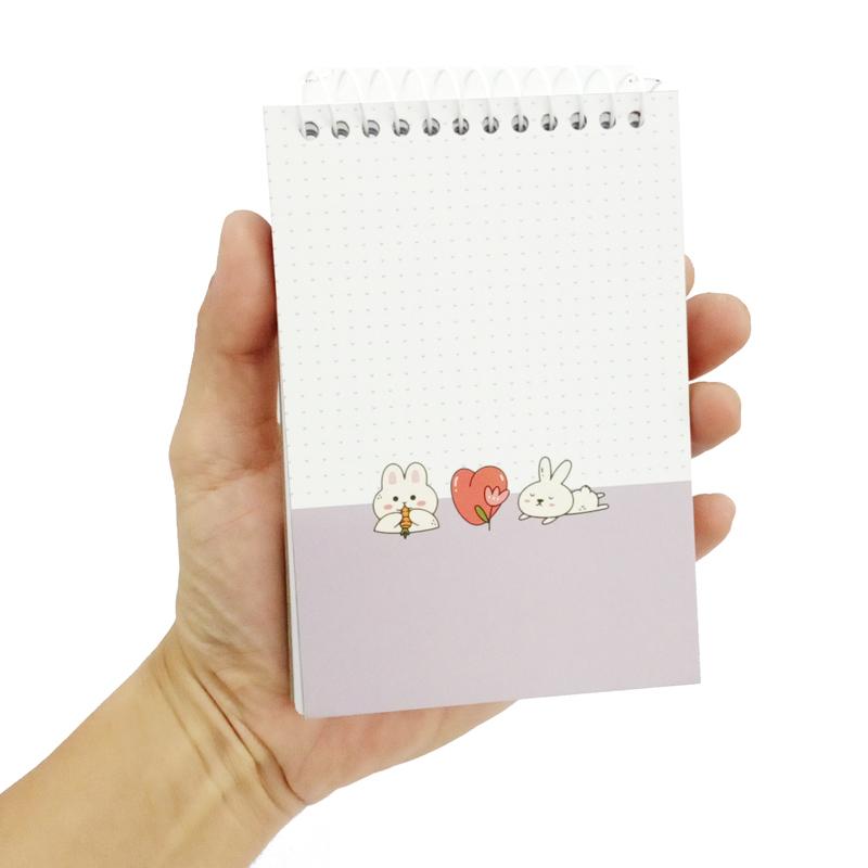 Sổ Lò Xo Teen Không Kẻ Có Chấm 80gsm - Cute Animals - The Sun 04 - Màu Tím