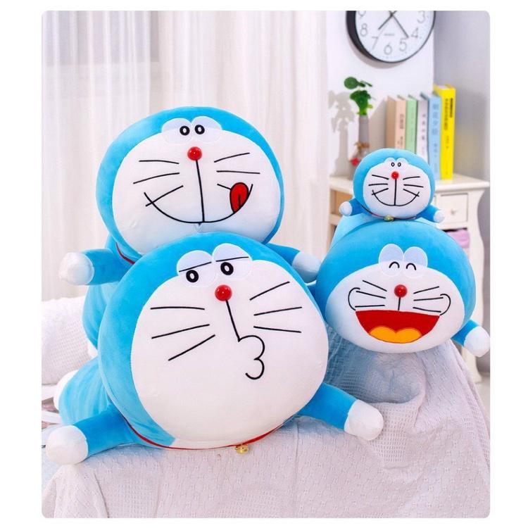 Gấu bông to thú nhồi bông gối ôm hình thú doraemon mặt biểu cảm