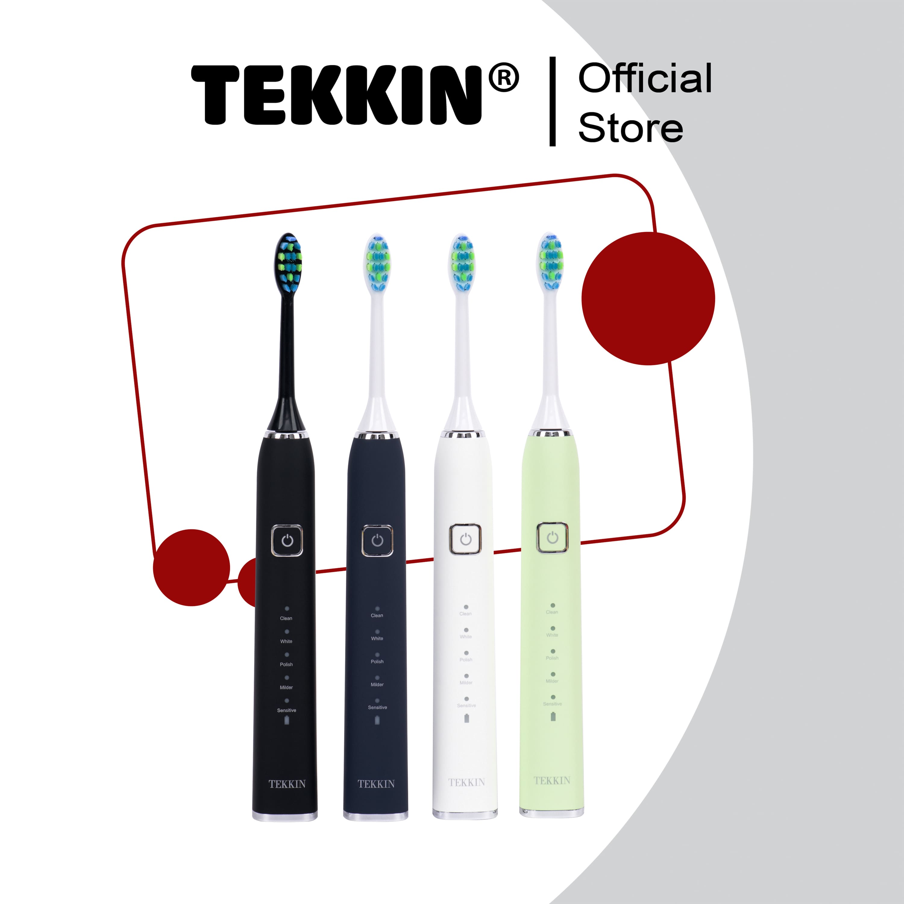 Bàn chải đánh răng điện TEKKIN SONIC TI-818 5 chế độ - Hàng chính hãng / hàng nhập khẩu