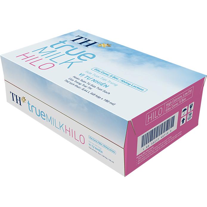 Thùng 48 hộp sữa tươi tiệt trùng TH True Milk  HILO vị tự nhiên 180ml