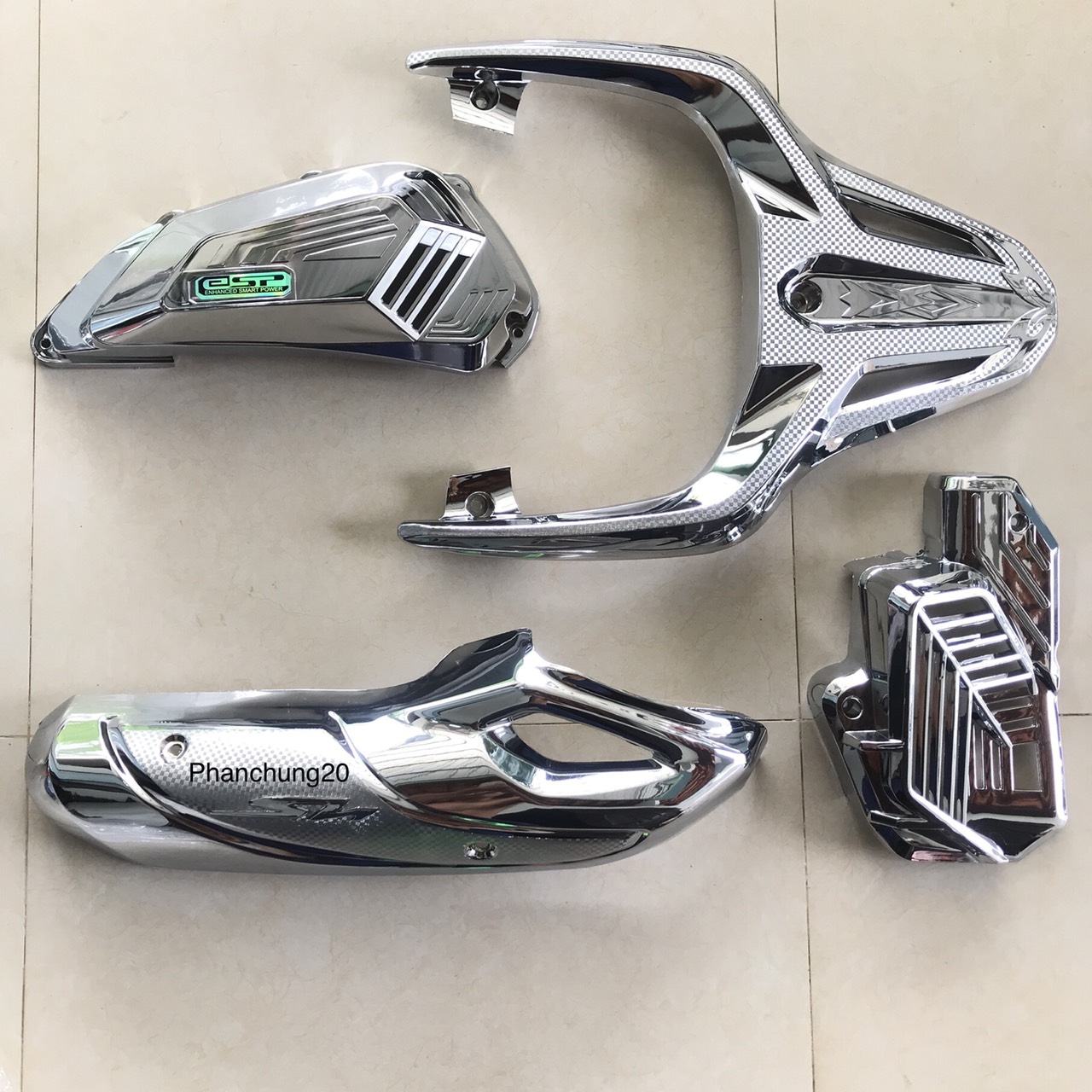 COMBO BỘ ỐP PHỤ KIỆN TRANG TRÍ DÙNG CHO ĐỜI XE SH 2020 2021 2022 2023 2024 - 125i 150i 160i CROM