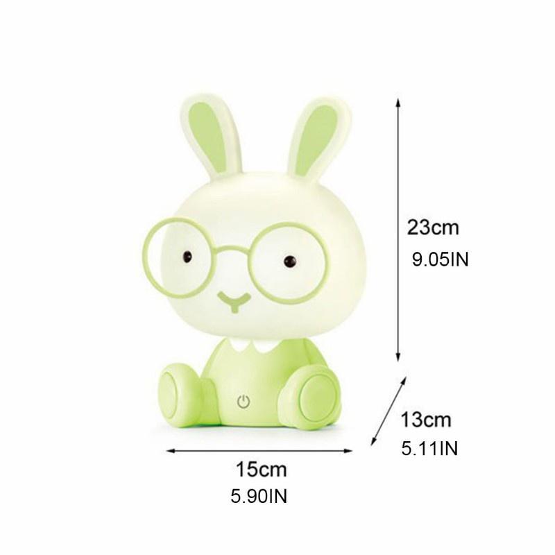Đèn Ngủ Để Bàn Hình Thỏ Đeo Kính Dễ Thương Sạc Usb