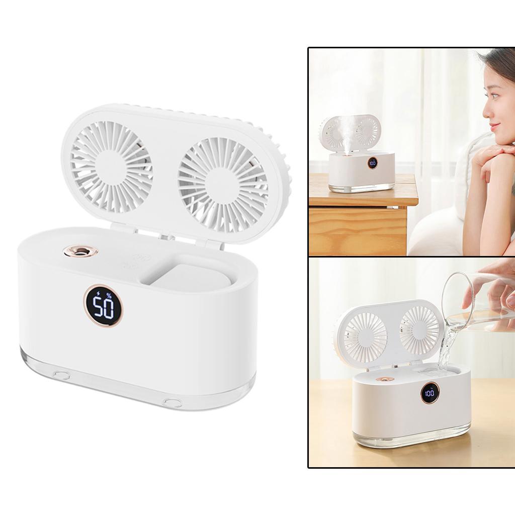Mini Air Conditioner 3 in 1 Cooling Fan Humidifier Purifier LED Light White