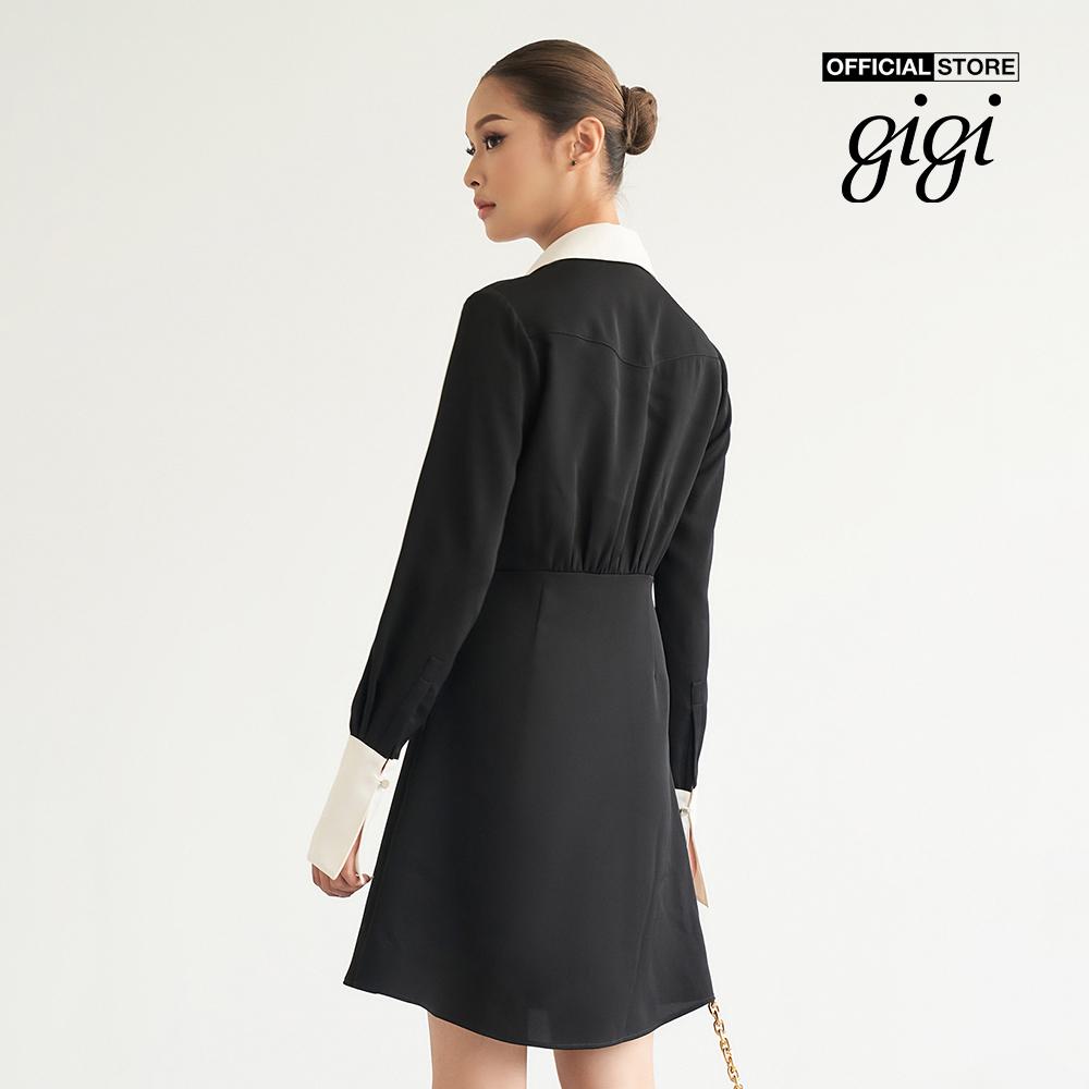 GIGI - Đầm mini sơ mi tay dài cổ bẻ thanh lịch G2107D222196