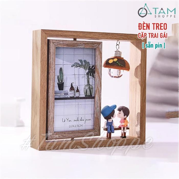 Khung ảnh gỗ xoay kèm tượng chibi xinh xắn KA-18