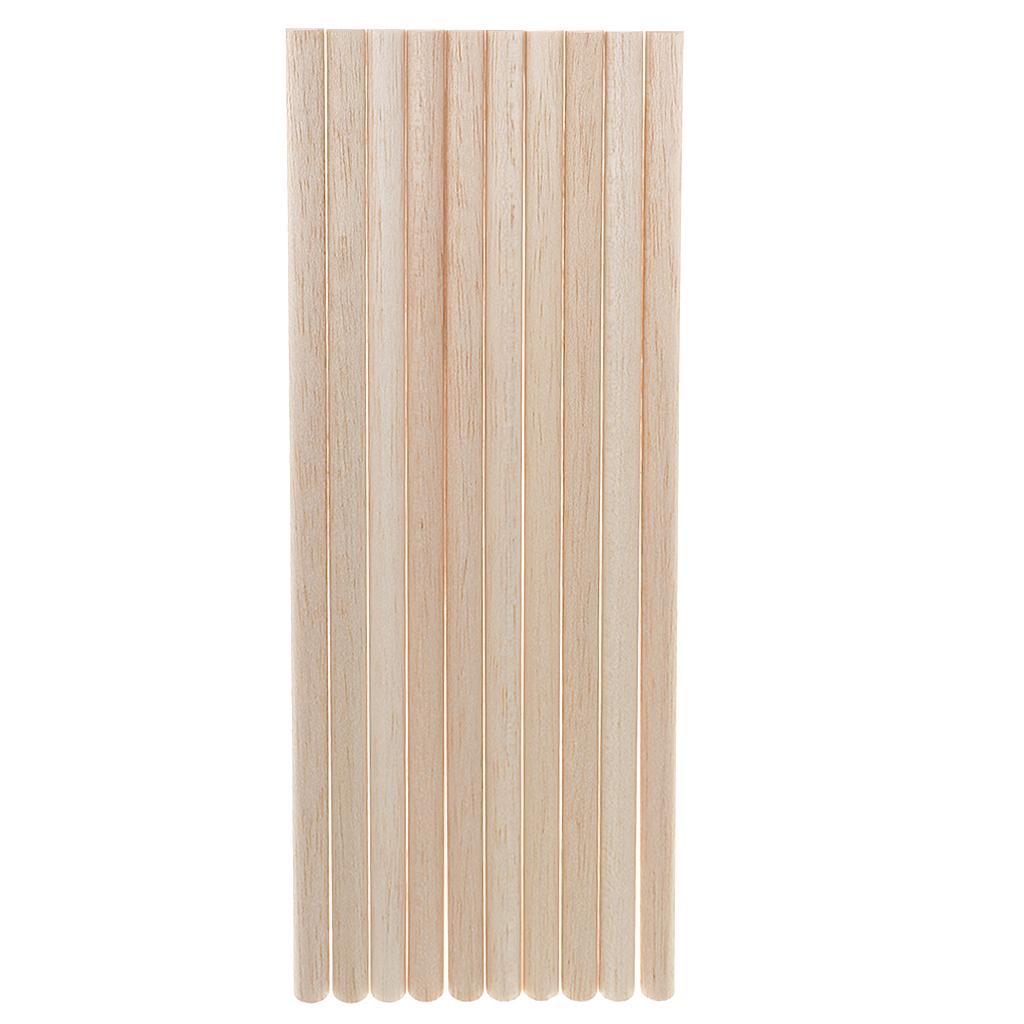 2x 10 Pieces Unfinished Natural Wood Craft Dowel Rods Semi-circle Sticks