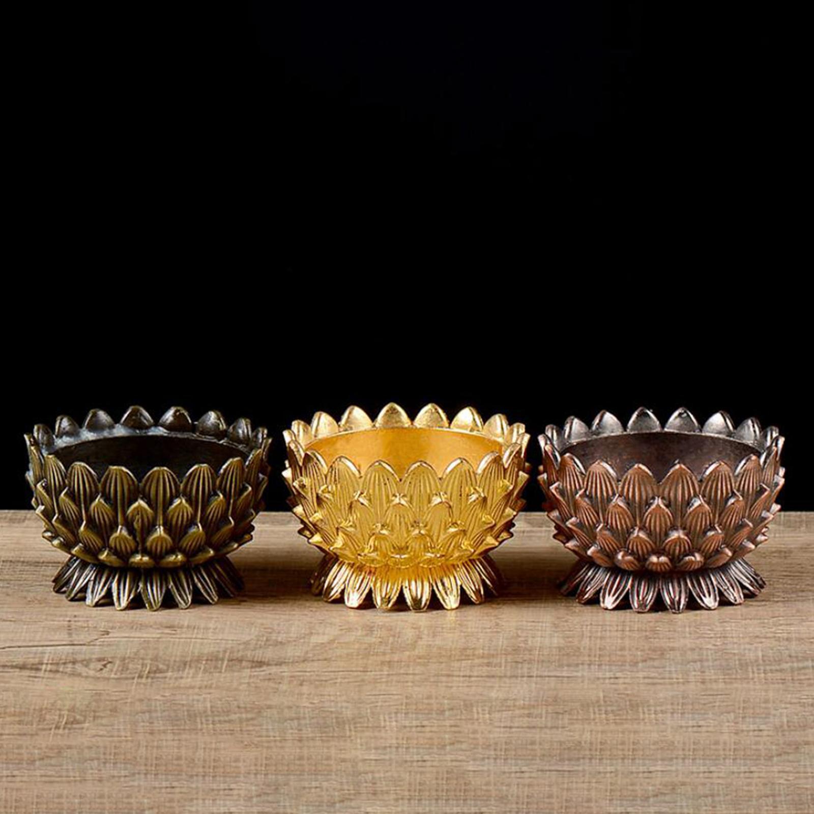 Lotus Ghee Lamp Holder Oil Lamp Holder for Craft Ornaments Buddhist Altar Supplies