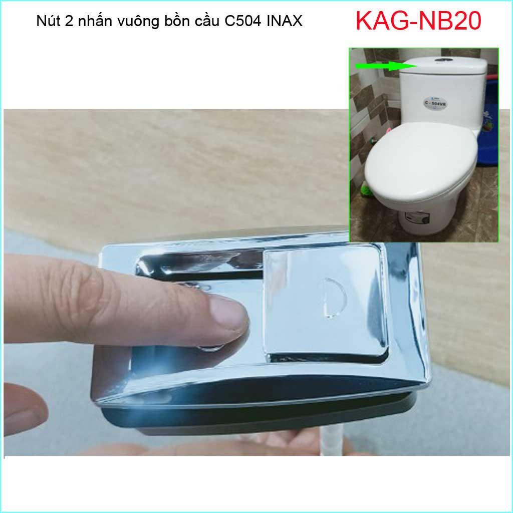 Nút nhấn cầu Inax C504-702 nút nhấn cầu xả 2 nhấn chữa nhật Kace KAG-NB20