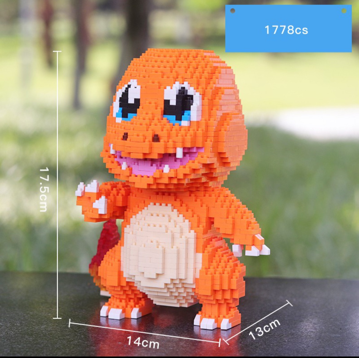 Mô hình lắp ghép, bộ xếp hình Pokemon rồng lửa Charmander + Tặng kèm 1 túi thẻ bài Pokemon