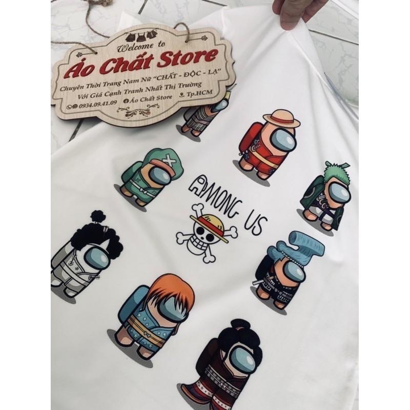BST Áo thun Among Us skin One Piece nhiều nhân vật siêu cute | Áo One Piece Luffy Zoro Ace Sabo siêu đẹp AU03